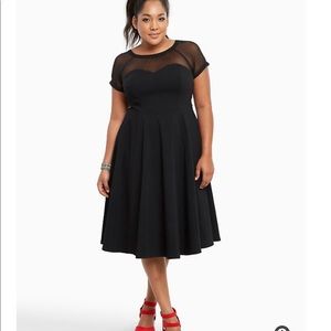 Torrid Black Mesh Inset Swing Dress